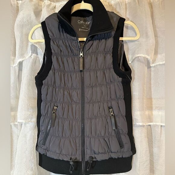 Calvin Klein Performance Jackets & Blazers - Calvin Klein performance semi puffer vest with sweater trim inside pocket